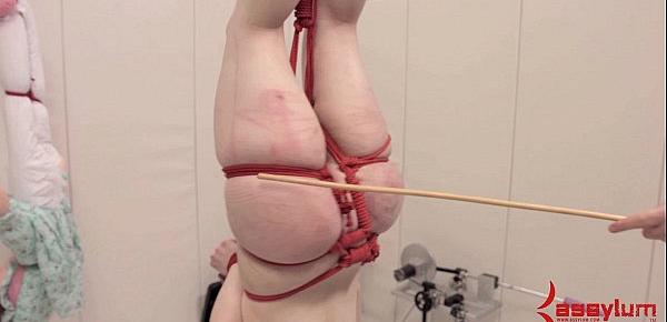  Anal masochist hung upside down and abused